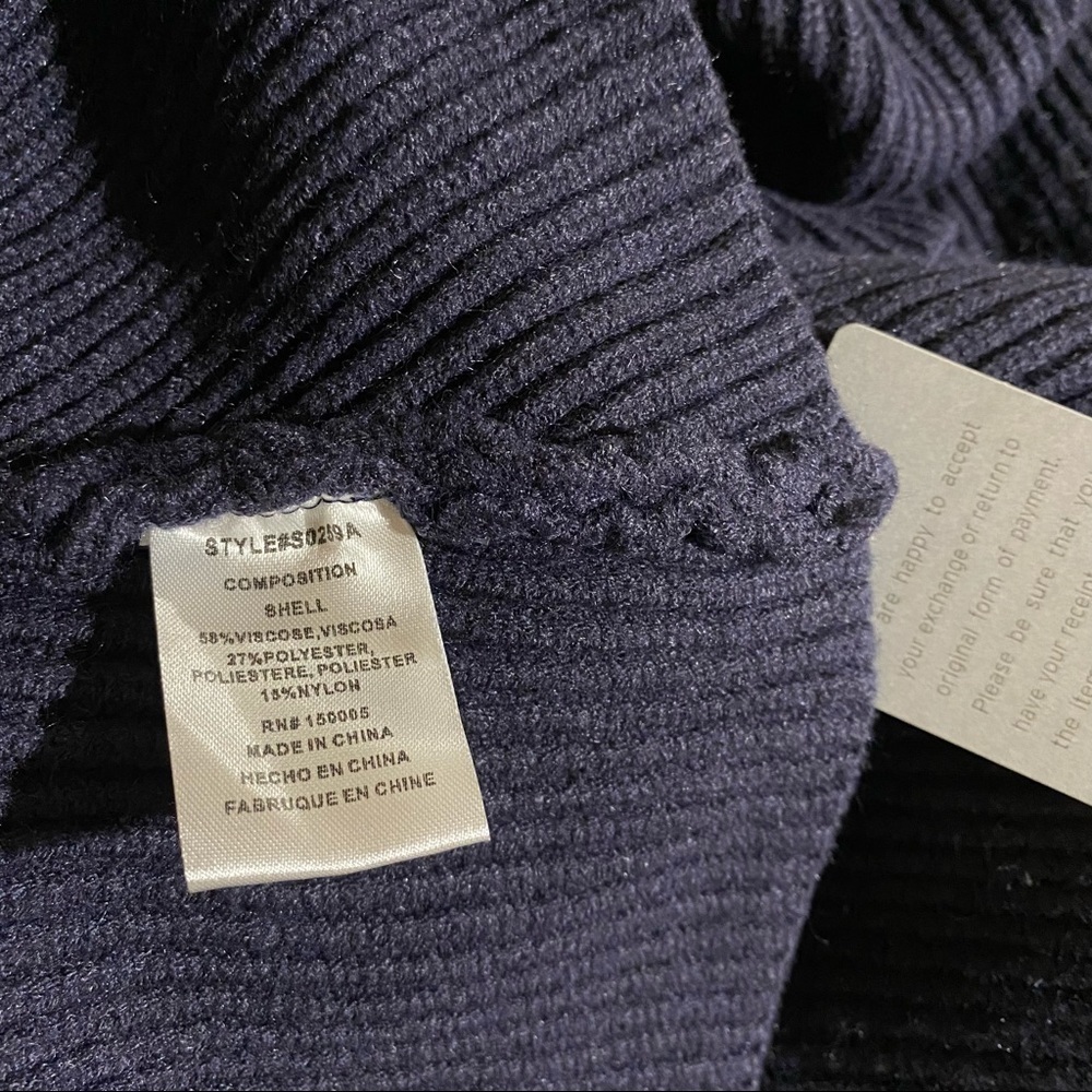 NEW Maisie Peter Bishop Sleeve Pullover Knit Sweater Crew Neck Navy Blue Medium - Picture 5 of 6